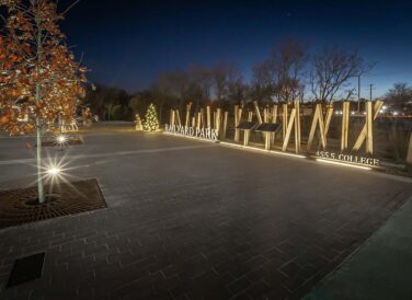 Railyard Park sign at Waxahachie Amphitheater