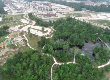 aerial view of Atascocita Park and trail